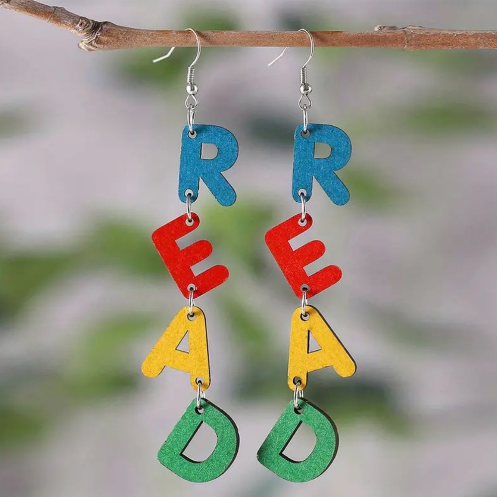 NEW| Women’s Colorful Wooden 'READ' Teacher